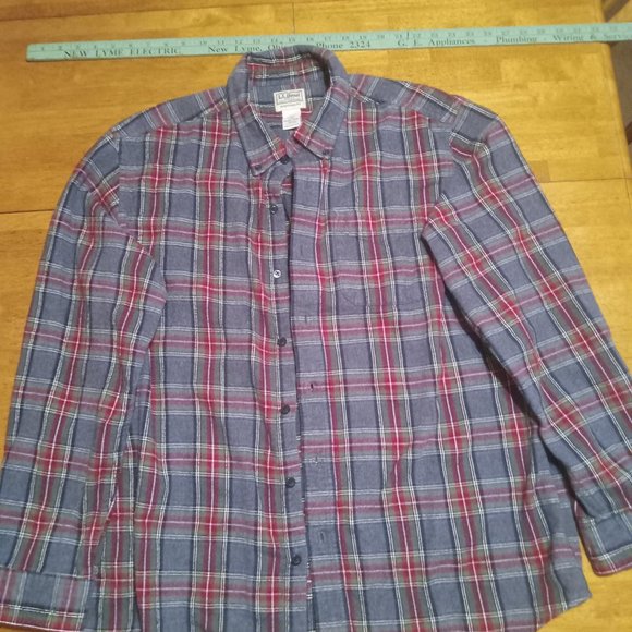 L.L. Bean Other - L.L. Bean Mens Flannel Button Up Plaid Shirt Size Large
